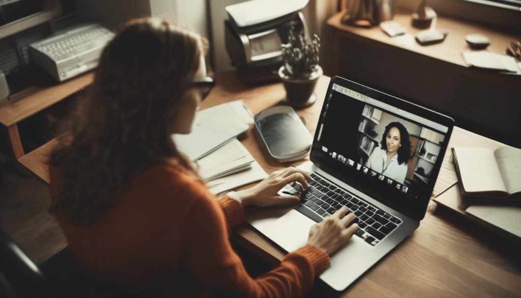 building-a-coaching-website female life coach with a client